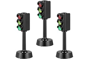 Kisangel Traffic Light 3pcs Simulation Traffic Signs Kids Street Signs Playset Construction Themed Party Decorations Kids Light Table