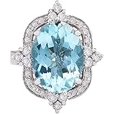 RKKOJJO 925 Sterling Silver Shiny Cubic Zirconia Rings Blue Diamond Ring for Women Jewelry Findings Earring Backs Findings