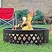 Sunnydaze Crossweave 36-Inch Round Heavy-Duty Steel Fire Ring with Fire Poker
