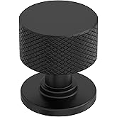 Amerock Balata 1-1/8 inch (29mm) Diameter Matte Black Cabinet Knob, BP37632MB