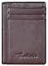Travelambo Front Pocket Wallet Minimalist Wallets Leather Slim Wallet Money Clip RFID Blocking (black) (vintage brown)