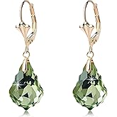 Austrian Crystal Baroque Drop Leverback Earrings for Women Fashion 14K Gold Plated Hypoallergenic Jewelry