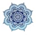 Large Round Lotus Flower Mandala Tapestry - 100% Cotton - Outdoor Beach Roundie - Hippie Gypsy Boho Throw Towel Tablecloth Hanging - Ocean Blue Turquoise – Floral Circle Design/Shape 72”