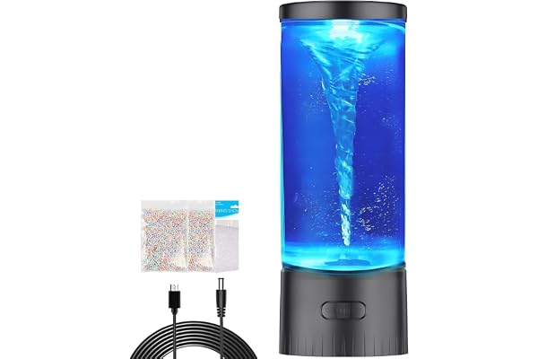 Tornado Twister Hurricane Light- Novelty Nature Decor Gift for Boys Girls, Men, Women Mini Water Vortex Maker Mood Night Lava