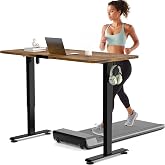 Veken 55 Inch Large Electric Standing Desk, Gaming Table, Brown | Height Adjustable Sit Stand Up Computer Tables for Home Office, Study , Writing, Suit students, employees and group work