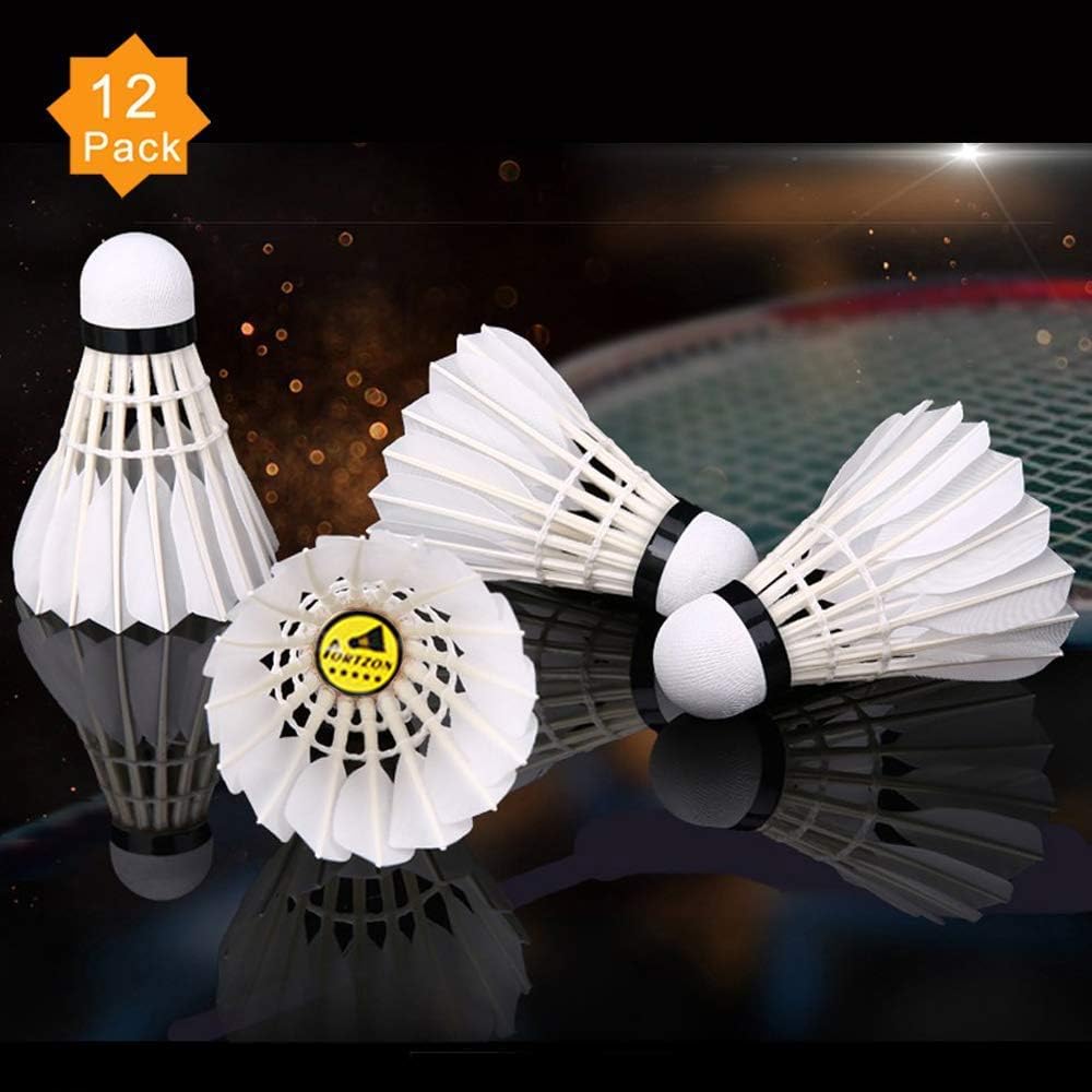 Portzon 12-Pack Goose Feather Badminton Shuttlecocks with Great Stability and Durability, High Speed Badminton Birdies Balls : Sports & Outdoors