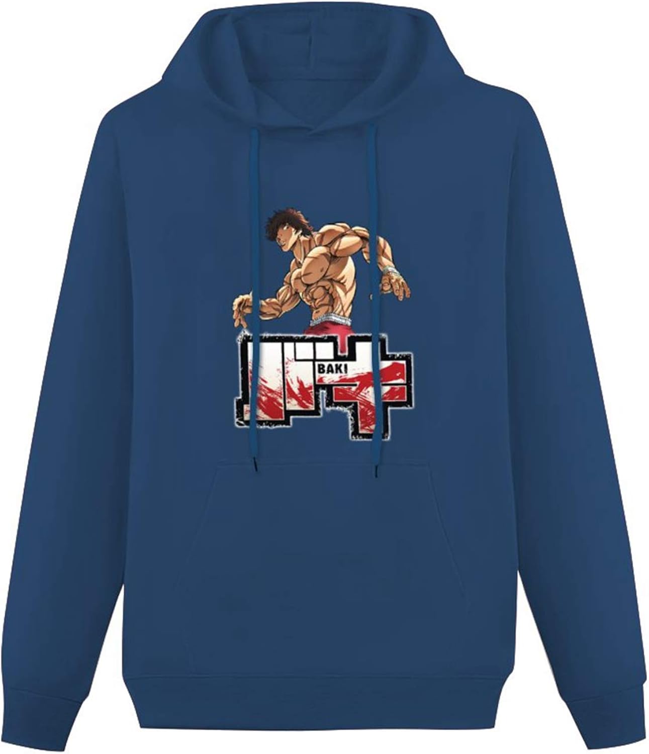 Long Sleeve Sweatshirt Baki Hanma Anime Manga The Grappler Cotton Pullover Hoodie navy 3XL 