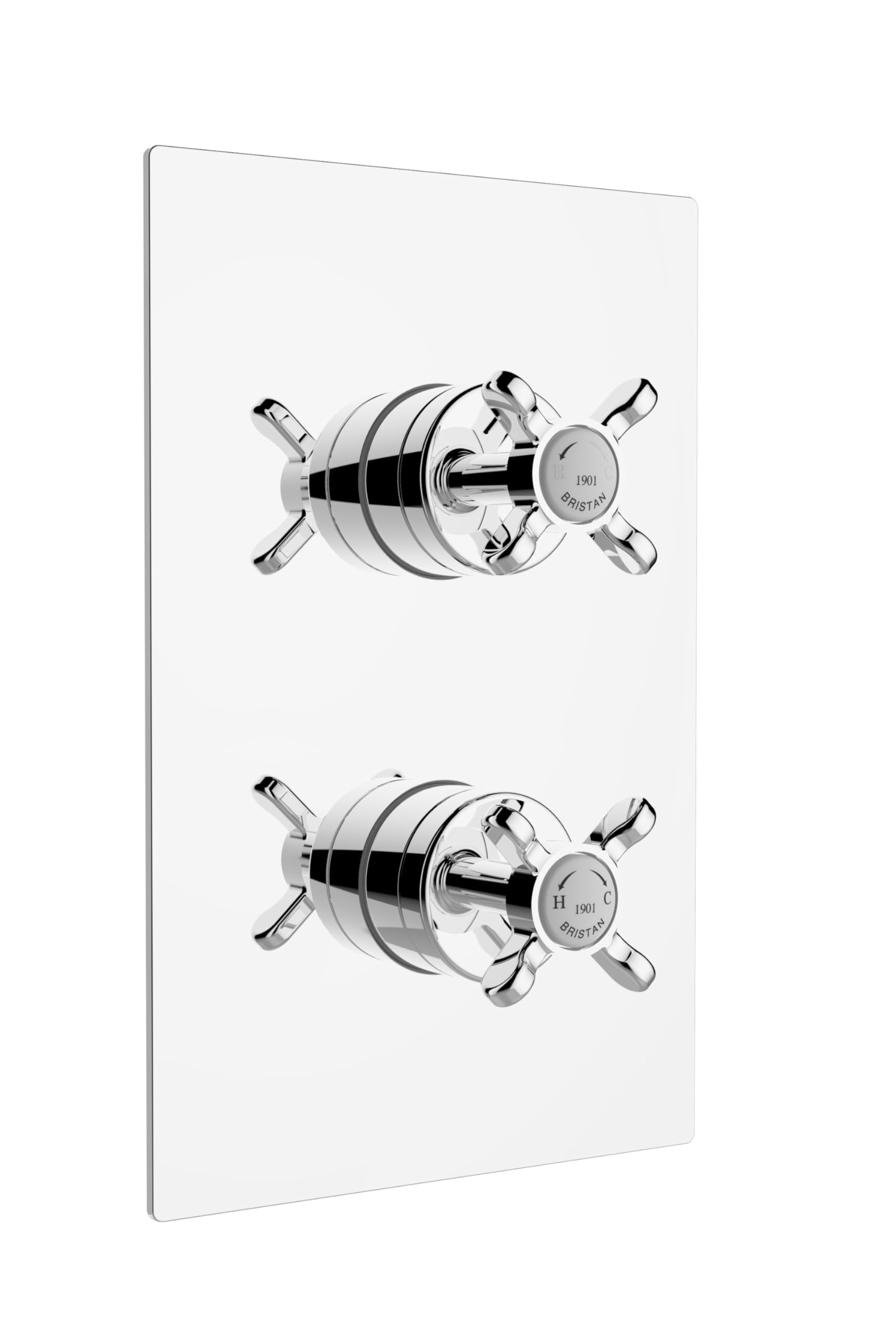 Bristan N2 SHCVO C 1901 Recessed Thermostatic Dual Control Shower Valve, Chrome