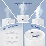 raydrop Humidifier 3.0L Top Fill Quiet Diffuser for Bedroom Large Room view 5