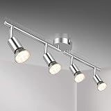 Defurhome Rotatable 4 Way LED Ceiling Spotlight Kit White Chrome 4x4W GU10 Bulbs view 1