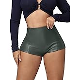 Women's Faux Leather High Waist Shorts Stretch Skinny Mini Hot Pants Casual Chic