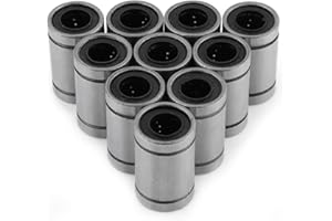 QIILU Linear Motion Bearing Lm8Uu Misumi Bearing Steel 10Pcs Lm8Uu 8Mm Linear Motion Ball Bearing Bushing for 8Mm Rod 3D Printer CNC Parts
