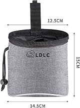 nuoshen Pet Treat Bag Adjustable Waistband Dog Training Pouch Light Gray view 3