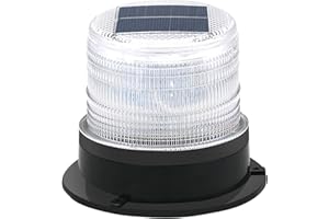 RISOON Solar Strobe Warning Safety Flashing Light:Ceiling Strobe Lamp with Strong Magnetic Base Waterproof for Construction, Traffic, Factory, Crane Tower, Boat Navigation (Red+Blue Light)