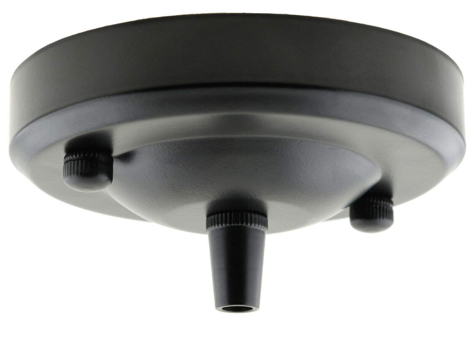 Art Deco Emporium Vintage Period Styled Complete Metal Ceiling Rose with Metal Cord Grip (Fully Earthed) in Black Finish