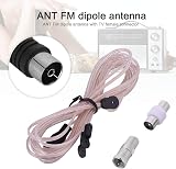 VBESTLIFE FM Dipole Antenna Radio Receiver Aerial TV Female Connector 10.5ft view 3