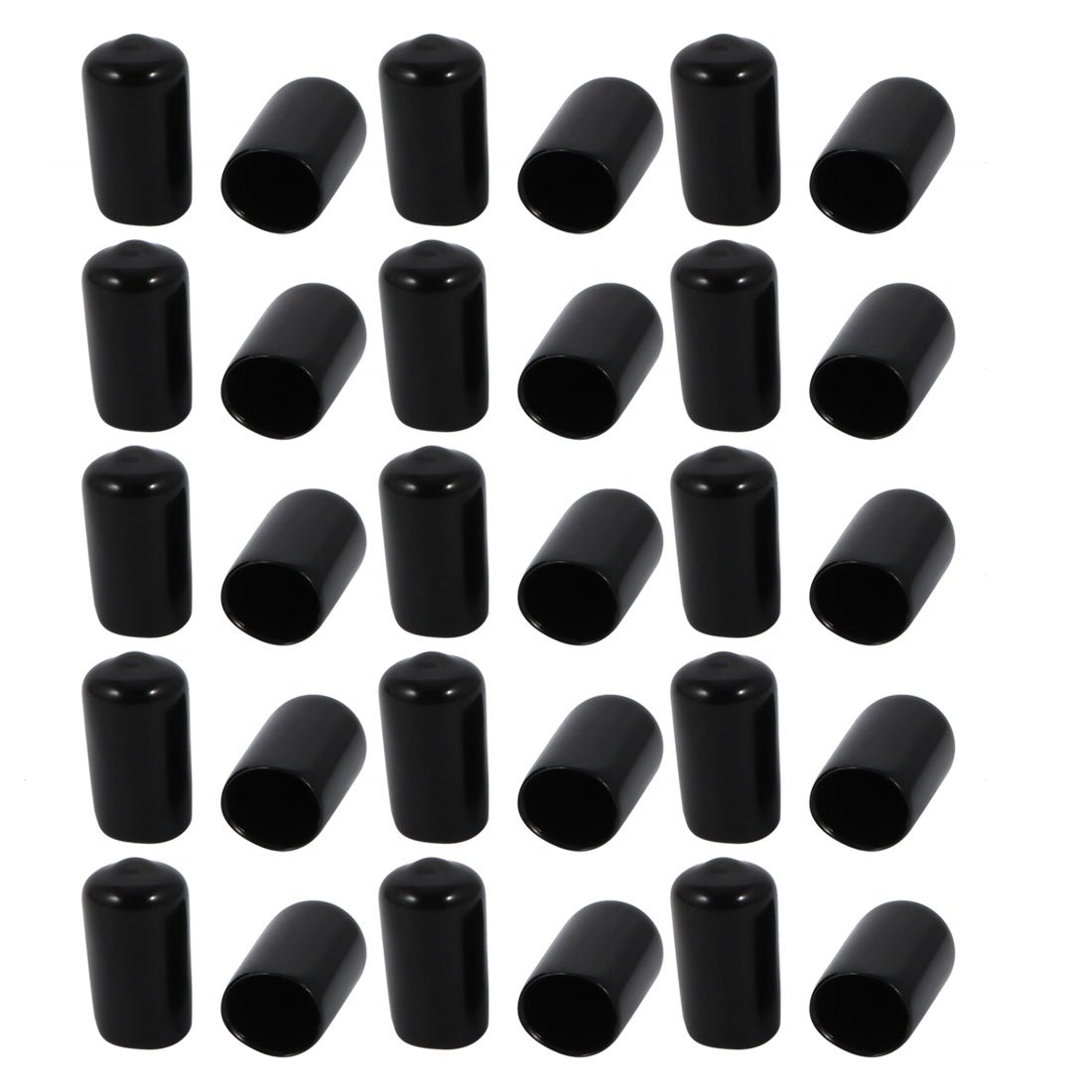 sourcingmap 30 Pcs 10mm Inner Dia PVC Vinyl End Cap Bolt Screw Thread Protector Black