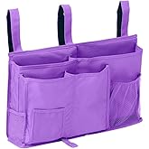 Bunk Bed Organizer - Bedside Storage Caddy with Pocket, Hanging Organizer for Camp, Dorm, Room, Hospital Bed Rail and More (Purple)