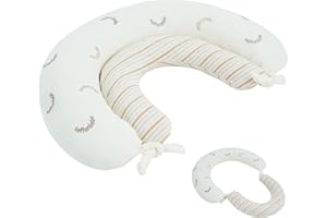 COTTONBEBE 2-in-1 Tummy Time Cushion for Newborns,Soft Cotton Tummy Time Pillow Promotes Development, Ergonomic Design,Ideal Baby Gift