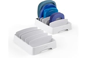 YouCopia StoraLid Adjustable Food Container Lid Organizer for Kitchen Cabinet Storage, Small, 2-Pack