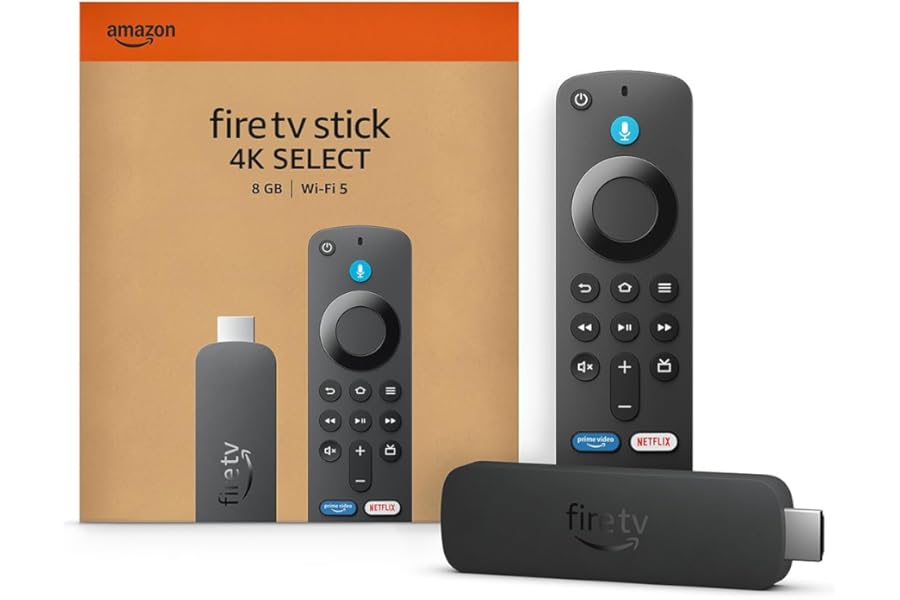 Amazon Fire TV Stick 4K Select (newest model), start streaming in 4K, AI-powered search, and free & live TV