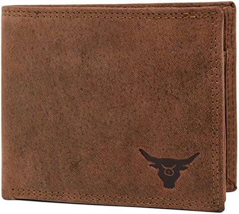 KRYPT 'Johnny the Fox' RFID-blocking genuine buffalo leather wallet in vintage style - RusticBrown