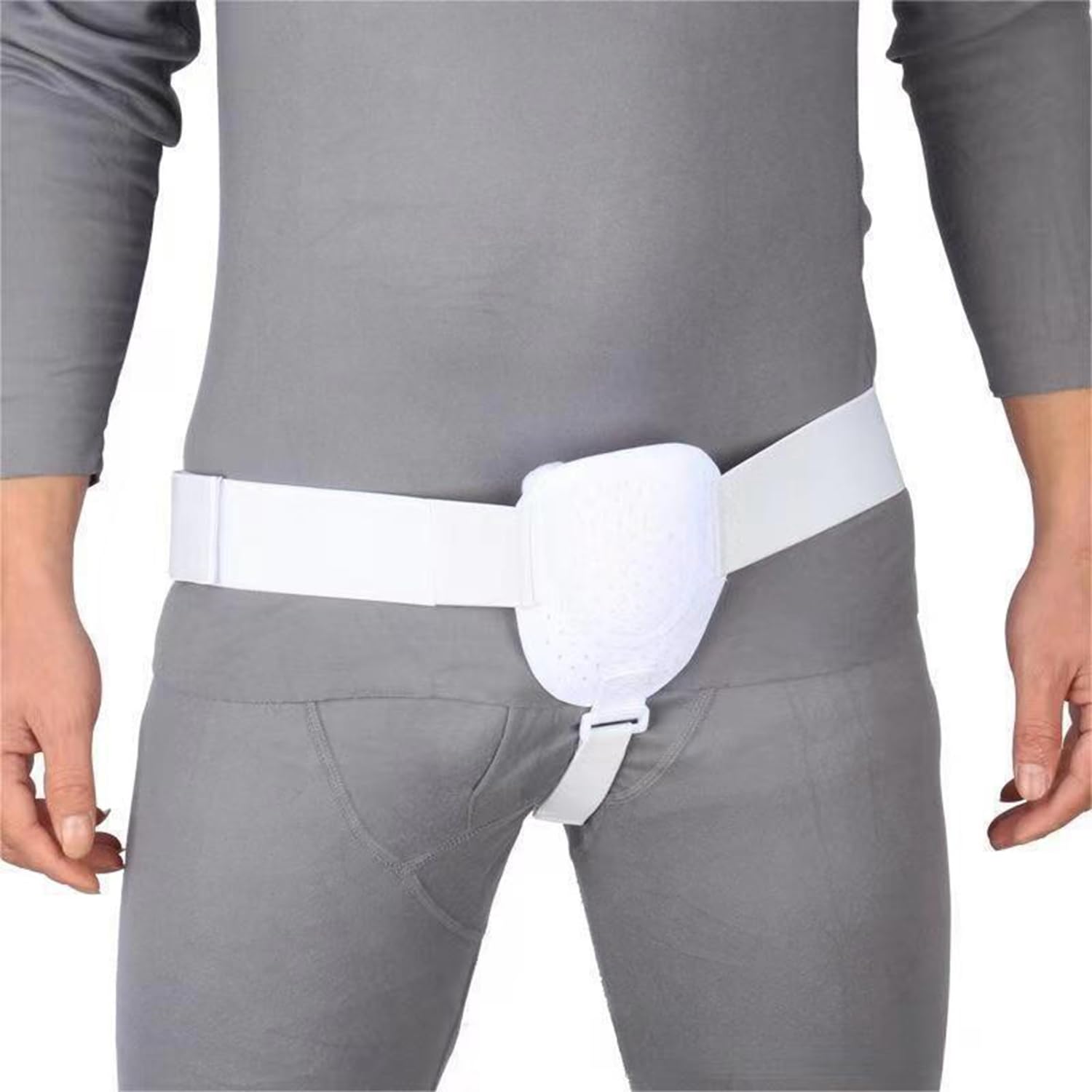 Defresit Hernia Belt For Men Hernia Truss,Inguinal Herni a Support for Men for Left or Right Side, Men's Inguin al Support Truss For Inguinal, Adjustable Waist Strap（White）