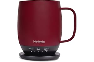 NEXTMUG BY NEXTBOOM Nextmug - Temperature-Controlled, Self-Heating Coffee Mug (14 oz.) (Burgundy)