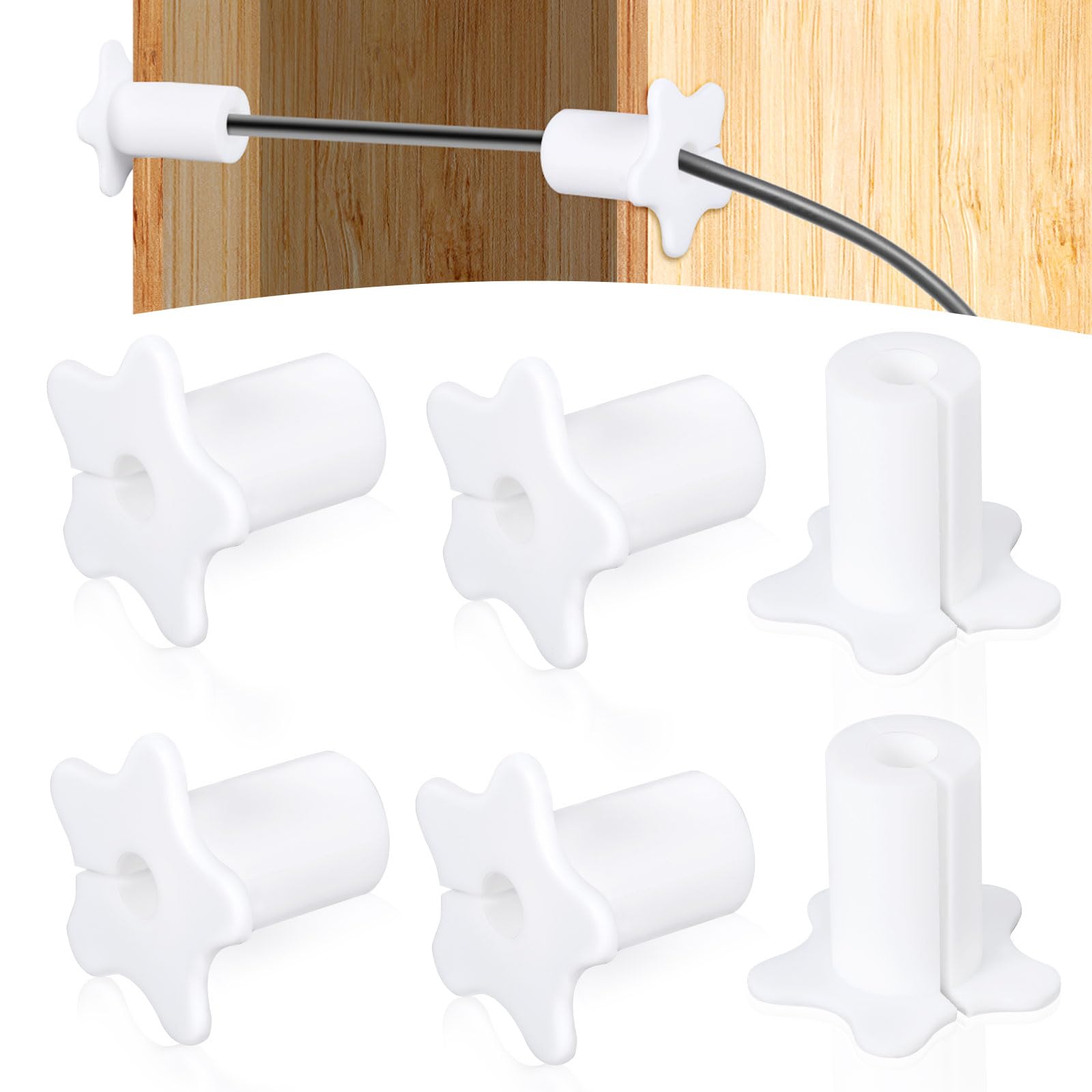6pcs Cable Routing Kit for Starlink, Silicone Cable Feed Pass Through Bushings Cable Grommet for 5/8 Inch Cables Wall Hole Cable Routing Kit Accessories for Starlink Ethernet Cables (White)