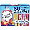 Crystal Light Sugar-Free, Lemonade, Fruit Punch, Raspberry Lemonade and Wild Strawberry On-The-Go Powdered Drink Mix Variety Pack, 60 Count, Each Packet Fits into a 16.9 oz. or cup,