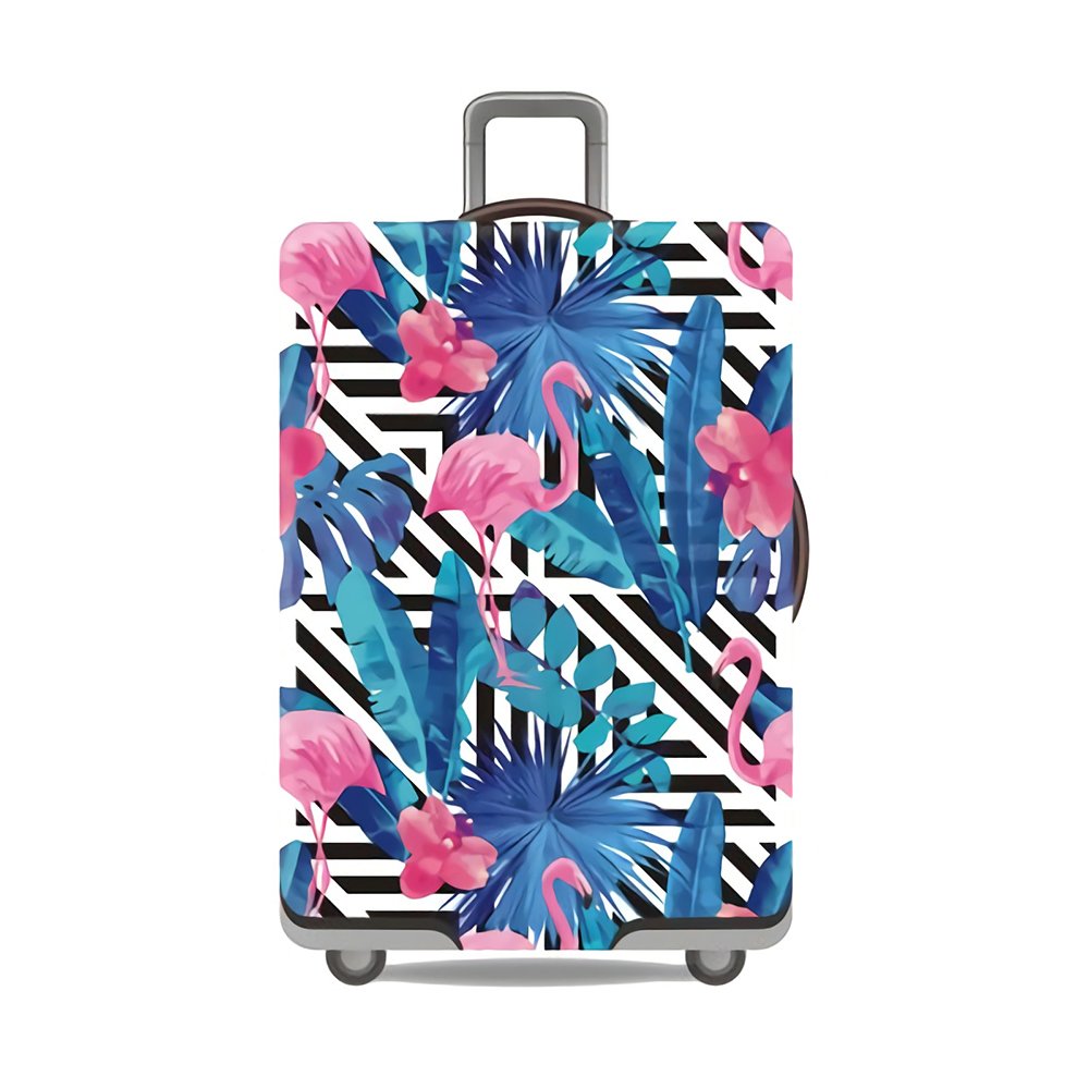 Gifts Treat Suitcase Cover Luggage Cover (Without Suitcase) (Suitcase Cover Blue Leaf&Flamingos, XL(Fit 29"-32" Suitcase))