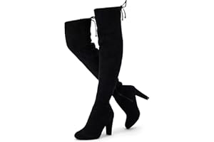 Vepose Women’s Thigh High Over The Knee Boots Suede Fashion Long 3.5 Inch Heel Boots with Zipper