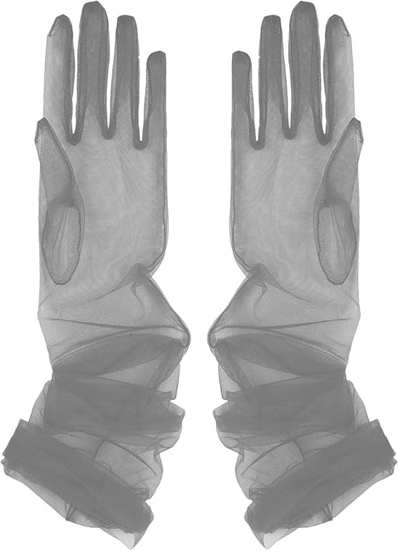 Amazon アルビビ Alvivi レディース手袋 ロング グローブ リボン ドレス手袋 ウエディング 結婚式 二次会 パーティードレス用 花嫁用品 フリーサイズ 可愛い チュール 透明 礼装 用 フォーマル 花嫁 新婦 グレー One Size 手袋 通販