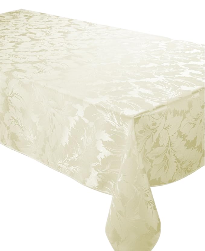 Damask Oblong Tablecloth Cream, 70 x 108 inches (178 x 274cms) Amazon