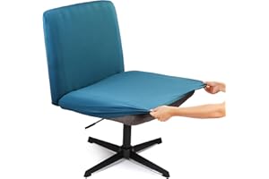 Iauddy Armless Criss Cross Office Desk Chair Cover Slipcover,Accent Mid Back Wide Swivel Task Vanity Slipper Chair Protector Stretch Removable Without Arms for Accent Chair
