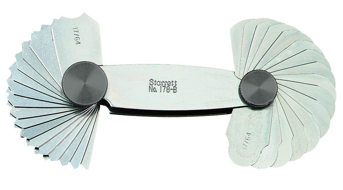 Starrett 178B Inch Reading Fillet Or Radius Gauge With Locking Device, 17/641/2″ Range, 1/64