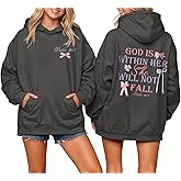 Cayxatiu God is Within Her She Will Not Fall Christian Hoodies for Women Jesus Bible Verse Hoodie Bow Hoodie