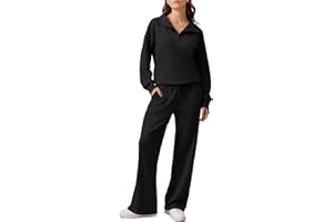 PINSPARK 2 Piece Sets for Women 2025 Fall Outfits Sweatsuit Oversized Sweatshirt Wide Leg Sweatpants Matching Set Tracksuit