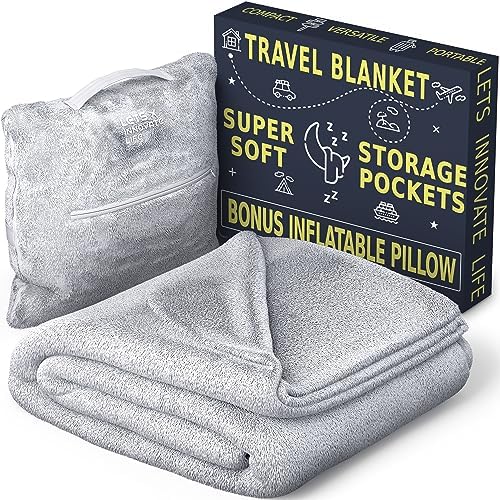 Travel Blanket Airplane Compact Best Airplane Blanket For Women & Men