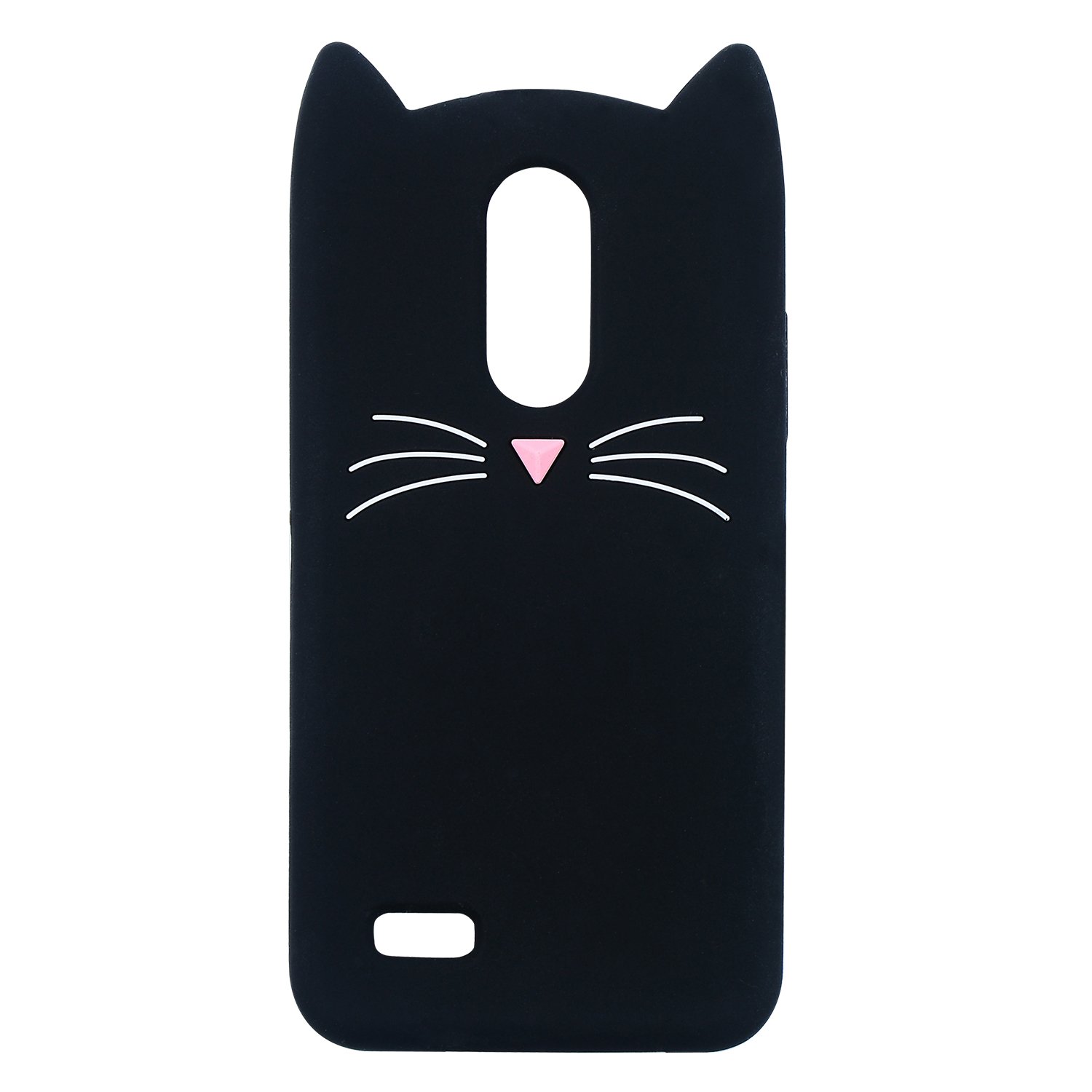 Joyleop Case for LG K20 Plus／K20V,Cartoon Soft Silicone Cute 3D Fun Cool Cover,Kawaii Unique Kids Girls Lady Gift,Lovely Animal Character Rubber Cases Shockproof Skin Protector LG Harmony Black Cat