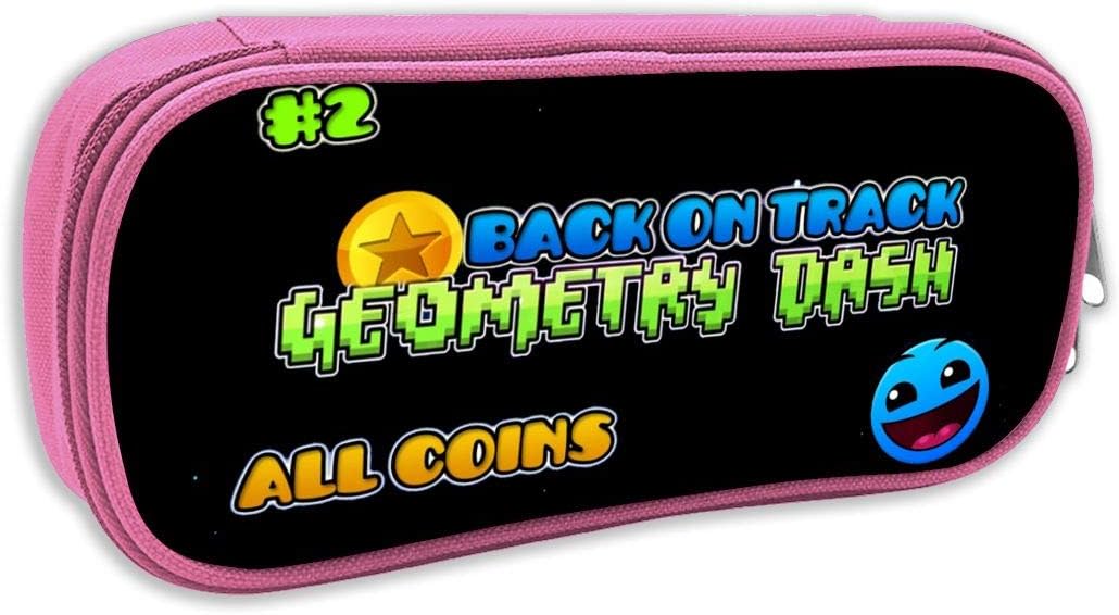 Zhangyanq Geo-met-ry Da-sh Anime Makeup Pouch Durable Students Cool Stationery with Double Zipper for Boys&Girls