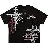 SOLY HUX Men's Gothic Grunge Graphic Tees Short Sleeve Loose T-Shirt Streetwear Tops