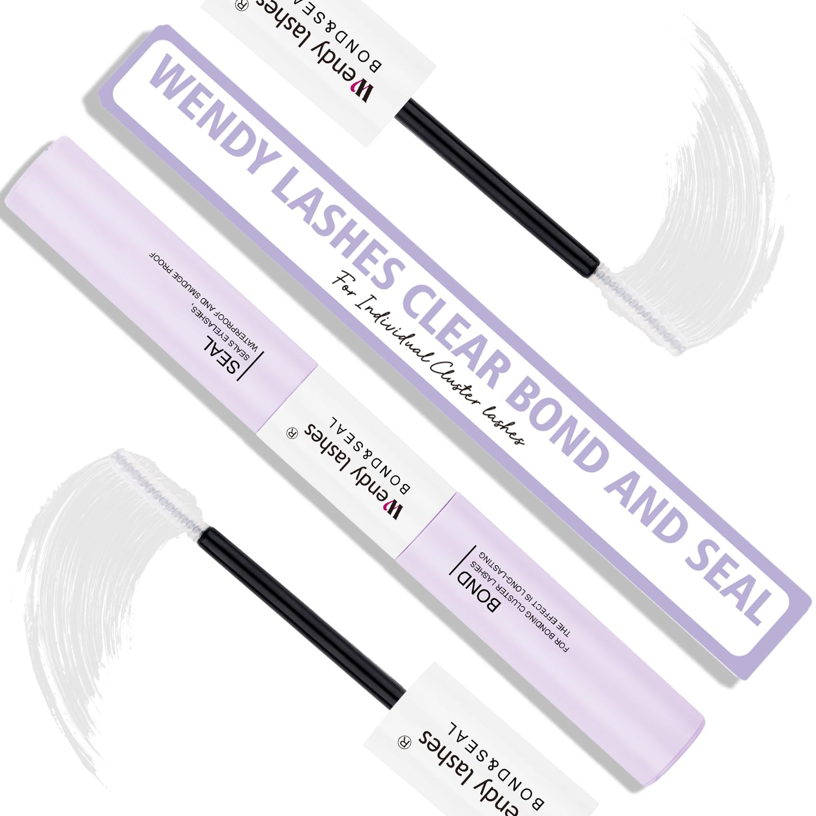 Photo 1 of WENDY LASHES Lash Bond and Seal Waterproof 2 in 1 Cluster Eyelash Glue Strong Hold All Day Wear DIY Lash Extensions Glue Suitable for Sensitive Eyes-Clear