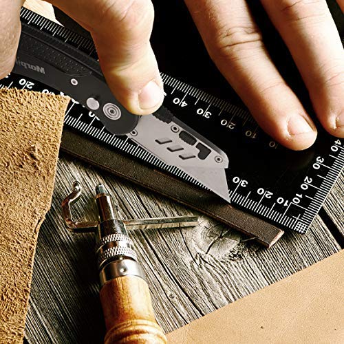 Utility knife - Morpilot Safety Lock-Back Design, and Lightweight Aluminum Body, Includes 50 replaceable stainless steel blades