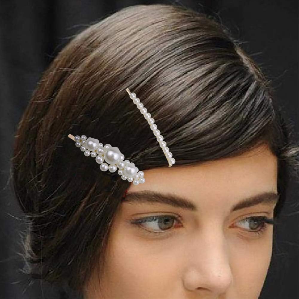 Amazon Co Jp Sansue パール ヘアピン ラインストーン パール スリーピン ゴールド ヘアクリップ かわいい真珠のリップ ぱっちん留め 前髪 ヘアクリップ ヘアアクセサリー 5本セット 服 ファッション小物