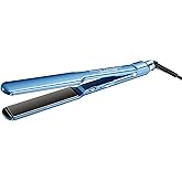 BaBylissPRO Nano Titanium & Ceramic Ultra-Slim Hair Straightener, Extra-Long Dual Voltage Flat Iron with floating plates, 1.5
