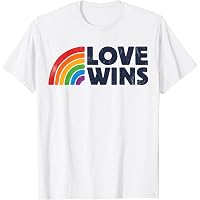Love Wins Shirt For Women – Gay Pride T-Shirt With LGBT Rainbow Flag Paint Design, Vintage Crew Neck Casual Tee - View #7