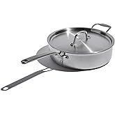 Heritage Steel x Eater 4 Quart Sauté Pan | Made in USA | 5-Ply Fully Clad Stainless Steel Saute Pan | Stay Cool Handle | Non Toxic Induction Pan
