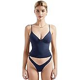 SUUKSESS Women Sexy Deep V Neck Sleeveless Fitted Basic Tops Y2K Tank Top Cami