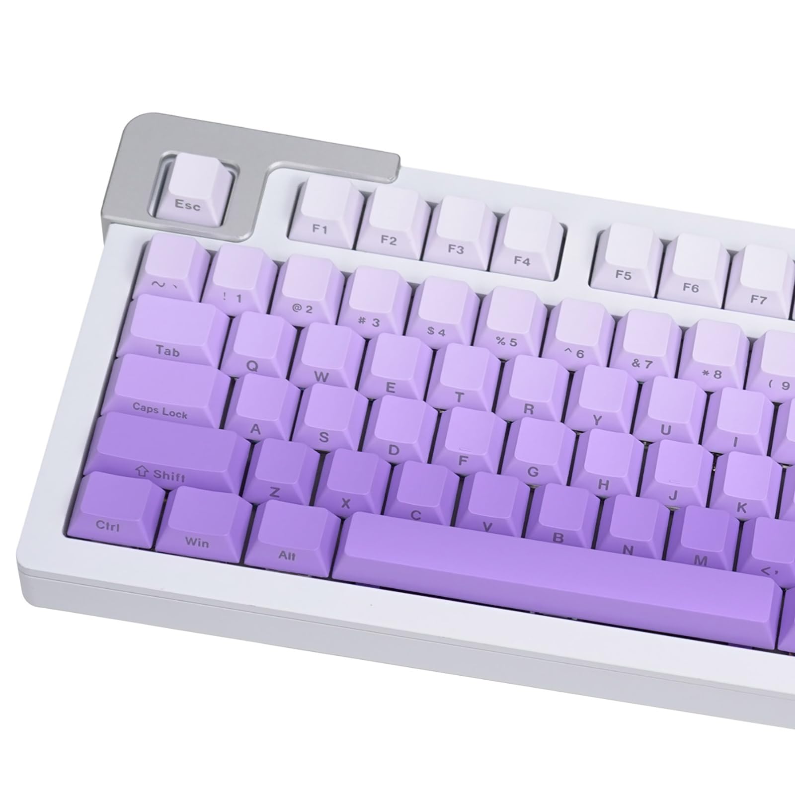 PBT Dye-Sub Keycaps 125 Keys Cherry Profile Gradient Purple Keycaps Set Fit for 61/64/87/104/108 Cherry Mx Switches Mechanical Keyboard